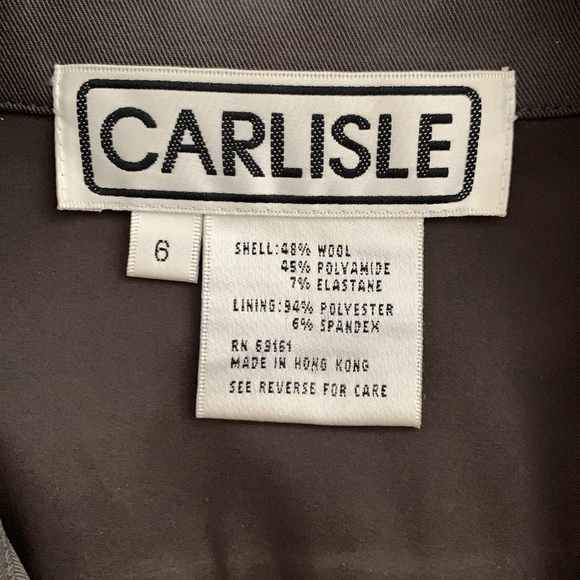 Carlisle Vintage Dark Brown Pantsuit. 48% Wool. Buttons & Stud Detailing. Size 6 - Picture 5 of 15